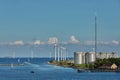 Offshore wind turbines park in Copenhagen - Wind is an highly-available resource in northern Europe, particularly in countries Royalty Free Stock Photo
