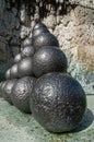 Cannon balls at Admiral Ivar Huitfeldt Column, Copenhagen, Denmark