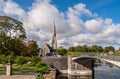 Landscape, Gefion Fountain and Saint Albans church, Copenhagen, Denmark Royalty Free Stock Photo