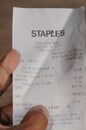 Goods reciept from Taples Royalty Free Stock Photo