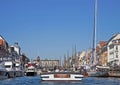 Copenhagen, Denmark - Touristic boat enters in Nyhavn