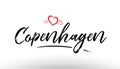 copenhagen europe european city name love heart tourism logo icon design