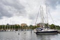 Copenhagen, Europe, marina with sailing yachts Royalty Free Stock Photo