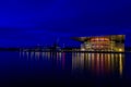 Copenhagen harbor at blue hour Royalty Free Stock Photo