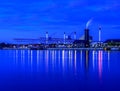 Copenhagen harbor at blue hour Royalty Free Stock Photo