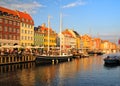 Copenhagen Nyhavn district at sunset