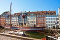 Copenhagen, Nyhavn famous landmark and entertainment district Royalty Free Stock Photo