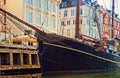 Copenhagen, Nyhavn famous landmark and entertainment district Royalty Free Stock Photo