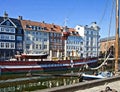 Copenhagen, Nyhavn harbor famous touristic landmark Royalty Free Stock Photo