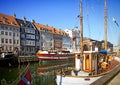 Copenhagen, Nyhavn harbor famous touristic landmark Royalty Free Stock Photo