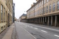 Copenhagen - October 23, 2016: A view to a gallery passing and some cyclers. Royalty Free Stock Photo