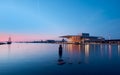 The Copenhagen Opera House  is the national opera house of Denmark at night Royalty Free Stock Photo