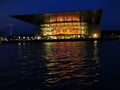 Copenhagen opera House by night seen from water Royalty Free Stock Photo