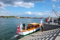 2011/06/21, Copenhagen. The Queen of Denmark Margaret II on a tender with sailors Royalty Free Stock Photo