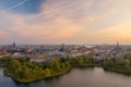 Copenhagen skyline at sunrise