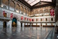 Copenhagen town hall Interior. City Hall. Historic City Hall Building in Denmark. interior Hall building Kobenhavns