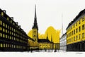 Copenhagen Travel Illustration, Denmark Tourism Concept, Western Europe Drawing Imitation, AI Generative Content