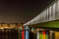 Copenhagen bike lane at night, inner harbor bridge Royalty Free Stock Photo