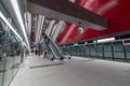 Copenhagen, Zealand Denmark - 29 9 2019: First people going to try new M3 Cityringen metro line in Copenhagen. escalator