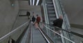 First people trying new M3 Cityringen metro line in Copenhagen. escalator down to Marmorkirken metro station - part 1