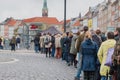 Copenhagen, Zealand Denmark - 29 9 2019: First people waiting in que to try new M3 Cityringen metro line in Copenhagen