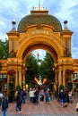 Denmark - Zealand region - Copenhagen city center - historical Tivoli Gardens amusement park - main historical gate