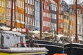 Copenhaguen city center. Nyhavn canal cityscape colorful buildings. Denmark