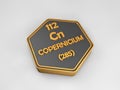 Copernicium - Cn - chemical element periodic table hexagonal shape