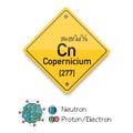 Copernicium periodic elements. Business artwork vector graphics