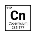 Copernicium science table atomic element symbol chemical sign