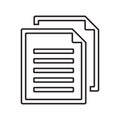 Copied, sheet line icon. Outline vector