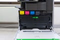 copier with four toner cartridges with open cover