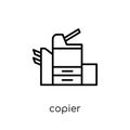 copier icon. Trendy modern flat linear vector copier icon on white background from thin line Electronic devices collection