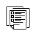 Black line icon for Copies, duplicate and photocopy