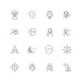 Copies line icons collection. Replications, Duplicates, Cls, Printouts, Facsimiles, Xeroxes, Photocopies vector and