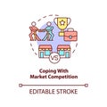 Coping with market competition concept icon