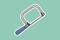 Coping Saw Carpentry Tool Sticker vector illustration. Construction working equipment repair tool icon concept. Royalty Free Stock Photo