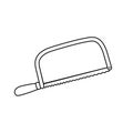 Coping saw clipart vector black outline