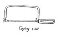 Coping saw, hand drawn doodle sketch