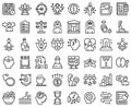 Coping skills icons set outline vector. Stress love