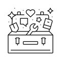 coping toolbox mental health line icon vector illustration