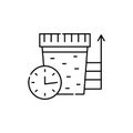 Copious flow of urine line color icon. Diabetes. Structural chemical formula