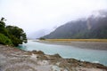 Copland river view in the Westland Tai Poutini National Park. Royalty Free Stock Photo