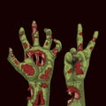 Cople different zombie hands