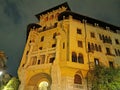 Coppede unusual style architechture district in roma buildings at night art nouveau liberty