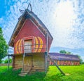 Copper Age adobe houses in Trypil culture museum in Talne village, Ukraine