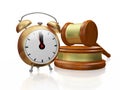 Copper Alarm Clock and Judge Gavel Mallet