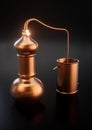 Copper alembic distiller 3d illustration