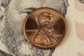 copper American coins with a face value of one cent Royalty Free Stock Photo