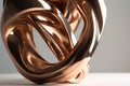 Copper and Antique Brass Twisted Waves: Minimalist 3D Render for Industrial Desig